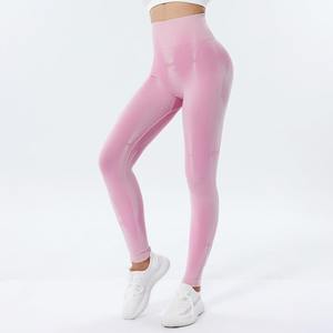 Venta al por mayor sin costuras Tie Dye Push up Scrunch Yoga Leggings gimnasio Fitness entrenamiento pantalones cintura alta Control de barriga deporte para las mujeres - Product Image 5