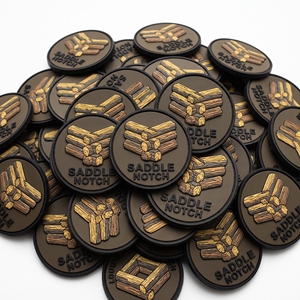 Fabricant direct : Patch 3D en caoutchouc, motif écorce de bois taillée au couteau, en PVC souple, badge rond pour sac à dos, veste et casquette d'extérieur - Product Image 5