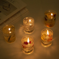 Kreative Glasdose Aromatherapie-Kerze Getrocknete Blumen Gelwachs für Schlafzimmer Partys Geburtstage Valentinstag