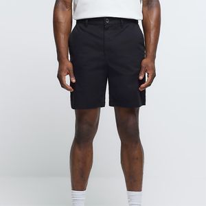 Side Slip Pockets Belt Loops Button and <b>Zip</b> <b>Fastening</b> 98% Cotton 2% Elastane Black Slim Fit Chino Shorts - Product Image 2