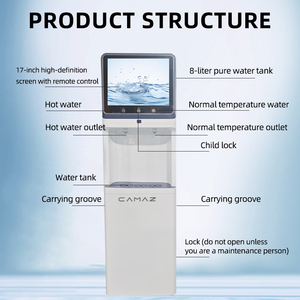 Distributeur d'eau riche en hydrogène électrique de comptoir commercial Osmose inverse 2000ppb Chaud Froid Acier inoxydable pour usage domestique - Product Image 3