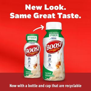 BOOST High <b>Protein</b> with Fiber Ready to Drink Complete Nutritional Drink, Caramel, 8 fl oz Bottle, 24 Pack - Product Image 5