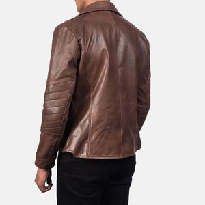 Compre Chaqueta de Motociclista de Cuero Personalizada, Cuello Camisero, Cierre de Cremallera, Corte Ajustado, Largo Regular, Estilo Personalizado - Product Image 3