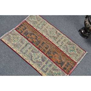 Alfombra de pelo medio ecológica de lana turca verde marrón de 19x28 pies, diseño de retales de tejido plano para decoración de comedor, látex - Product Image 4