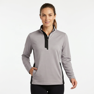 Suéter Deportivo Gris para Hombre, Cuello Alto con Cierre de Cremallera, Manga Larga, Corte Regular, Secado Rápido, Tejido de Poliéster - Product Image 5