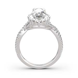 Jeulia Halo <b>Split</b> Shank Marquise Cut Sterling Silver Engagement <b>Ring</b> - Product Image 2