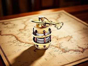 Llavero de latón pulido estilo vintage con linterna náutica, colgante de linterna marítima antigua, llavero de lámpara marítima, colgante de linterna de barco mini hecho a mano - Product Image 3