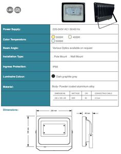Cantidad al por mayor OEM por proveedor indio de luces de inundación LED con capacidad de potencia IP65 50W para almacén de carretera jardín carretera - Product Image 4