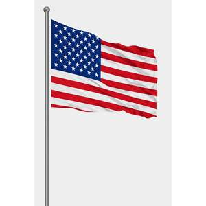 Custom American <b>Flag</b> with Digital Printing Aluminum <b>Pole</b> Satin or Nylon Material - Product Image 1