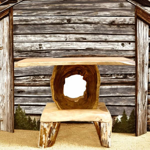 Handcrafted Solid Suar Wood Eco-Friendly Natural Live Edge Unique <b>Leg</b> Wholesale Console <b>Table</b> Modern Statement Piece Entryway - Product Image 2