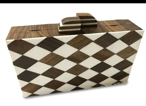 Sac à bandoulière vintage minimaliste avec chaîne, pochette à main, sac à main en bois fait à la main en provenance d'Inde - Product Image 6