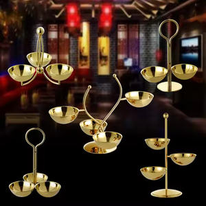 Eco-Friendly Metal <b>Steel</b> <b>Bowl</b> with Round Stand Chic Decorative Table Setting for Parties - Product Image 2