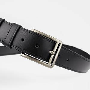 Cinturón de hombre de lujo hecho a medida 100% cinturón de cuero marrón de vaca genuino con hebilla de aleación, estilo formal - Product Image 2