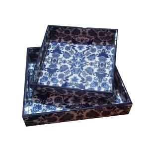 Plateau de service de mariage en revêtement émaillé spécial fabriqué à la main de qualité exportée plateau en bois d'Inde avec expédition internationale - Product Image 4