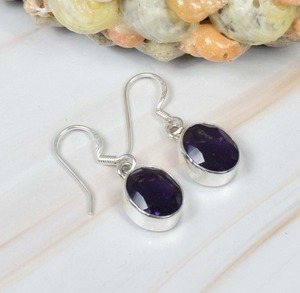 925 Solid Sterling Silver Girls <b>Earrings</b> Silver Jewellery <b>Earrings</b> for Women <b>Dangle</b> <b>Earrings</b> High Quality Amethyst Gemstone - Product Image 3