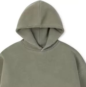 Thick Heavy 100% Cotton Hoodie Drop Shoulder <b>Men</b> Sweatshirt 370gsm Custom Logo Fleece Waterproof Oversized Winter Digital Hoodie - Product Image 6