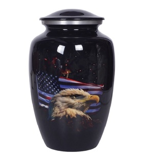 High Quality Modern Metal Picture Urn Fade Resistant Scratch Resistant Tarnish Resistant Easy Clean Tabletop <b>Vase</b> for Funeral - Product Image 6