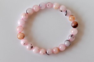 Wholesale Premium Natural Pink Color Pink <b>Opal</b> 8mm Healing Crystal Beaded <b>Bracelet</b> for Meditation Jewelry - Product Image 1