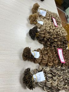 Extension de cheveux naturels bouclés, Deep Wavy, i-tip, Microlink, Balayage, extension, 1g/tip, pas d'enchevêtrement, pas de perte - Product Image 6