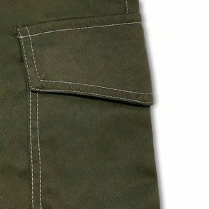 กางเกงยีนส์ทรงหลวมเอวกลางสำหรับผู้ชาย ขากว้าง สไตล์คาร์โก้ ล้างแบบวินเทจ ซักได้ ใส่ได้ทุกวัน เหมาะกับฤดูใบไม้ผลิและกิจกรรมกลางแจ้ง - Product Image 4