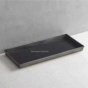 Classic Black Color Metal <b>Boot</b> Tray Entry Way <b>Shoes</b> Tray for Home Living Room Decorative Rectangular <b>Boot</b> Trays - Product Image 2