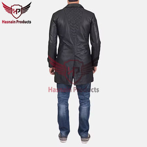 Blazer d'hiver pour homme en cuir véritable luxueux, de haute qualité, rembourré de duvet, fabriqué à Sialkot, Pakistan - Product Image 5
