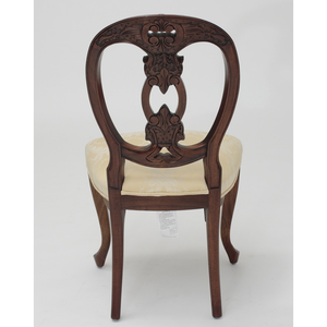 เก้าอี้ทานข้าวแบบดั้งเดิมทรงเมดัลลิออน ออกแบบตามหลักสรีรศาสตร์ ทำจากไม้มะฮอกกานีคุณภาพสูง สีน้ำตาลเข้ม แกะสลัก สำหรับใช้ภายในอาคาร - Product Image 4