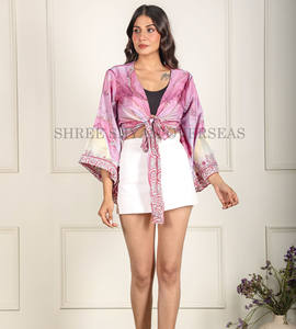 Top corto estampado de manga larga de estilo sin esfuerzo para mujer, ropa de fiesta en la playa para verano, Top de Bikini de 1 pieza - Product Image 1