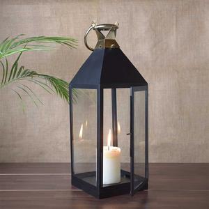 Black with <b>Gold</b> Handle <b>Lantern</b> best design for Wedding Home decorative Hotel Restaurant office High Quality Hand made india - Product Image 2