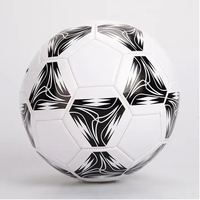 Ballon de football Soccer Max taille 5 blanc avec motif noir, thermocollé, durable, pour entraînement, emballage gonflé