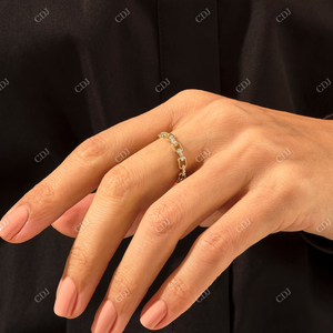 Anillo de eslabones de oro sólido de 14k de alta calidad, accesorios de diamantes naturales y reales para boda, regalo del Día de la madre - Product Image 2