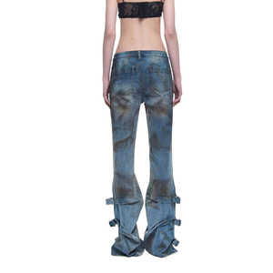 Pantalones vaqueros informales para mujer, pantalones vaqueros de entrenamiento para mujer, nueva moda, pantalones vaqueros elásticos con lavado de bolsillos, pantalones vaqueros Cargo 2025 para mujer - Product Image 3