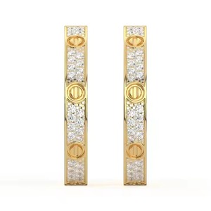 Pendientes de Plata de Ley S925 con Diseño Cuadrado de Diamante Redondo de Moissanita Completa, Joyería Fina para Mujer - Product Image 5