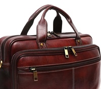 Sacoche unisexe légère en cuir véritable de qualité supérieure, imperméable, 15 pouces, avec fermeture éclair, pour ordinateur portable, personnalisable avec logo, idéale pour les affaires