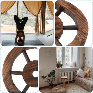2 Pcs <b>Wooden</b> <b>Wheel</b> Wagon Decoration Rustic Decoration Outdoor Home Wagon <b>Wheel</b> Wall Hanging - Product Image 4