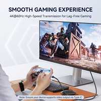 Câble Type-C vers HDMI 8K 60Hz, connecteur plaqué or, coque en aluminium, câble de données tressé pour écran