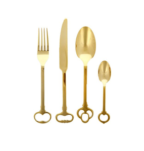 Ensemble de couverts de cuisine en laiton avec ensemble de couverts en acier miroir plaqué or pour les fêtes de mariage - Product Image 6