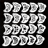 Pochoirs de peinture faciale réutilisables en plastique durable pour animaux de compagnie, lavables et réutilisables, 20 pièces, avec des motifs floraux, d'araignées et de cœurs variés