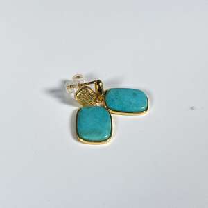 Boucles d'oreilles clous rectangulaires élégantes turquoise pour femme 2025 – Style classique – Cadeau du Nouvel An - Product Image 2