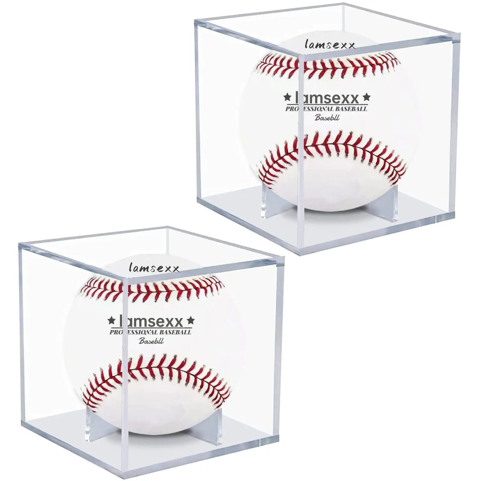 Fabricación de fábrica personalizada Lucite Baseball Display Cube Case Holder Acrílico Baseball Box