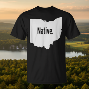 Ohio Native T-Shirt State Pride Design T-shirt noir pour homme - Product Image 3