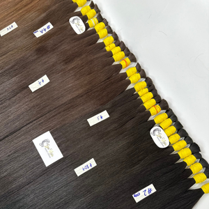 Extensions de cheveux humains vietnamiens noirs et bruns de luxe sur mesure de Sun Hair Company, cuticules alignées, Remy, double trame, 100g - Product Image 6