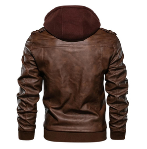 Veste en cuir pour moto à col montant zippé pour homme, sur mesure, de haute qualité, expédition rapide, logo personnalisé accepté, imperméable - Product Image 2