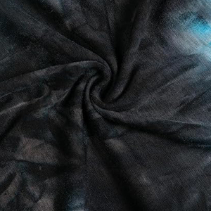 OEM Design Women's Short Sleeve <b>Tie</b> <b>Dye</b> Crop <b>Top</b> Neck Summer Breathable Oversized T Shirt Quick Dry Patchwork Tassel Sexy - Product Image 5