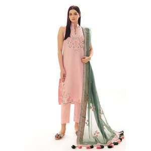 Conjunto de Traje de 3 Piezas Bordado para Mujer con Dupatta de Algodón Bordado PM-62057 - Product Image 1