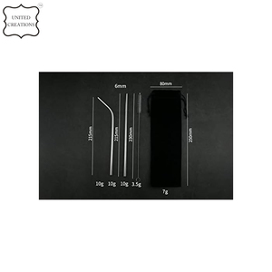 Wholesale Custom Logo Stainless Steel <b>Reusable</b> <b>Straws</b> Set Sustainable Bar Accessories Drinking Box Packing Drinkware Essentials - Product Image 2