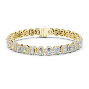 14K <b>White</b> <b>Gold</b> Radiant & Round Lab-Grown Diamond Anniversary <b>Bracelet</b> Luxury Certified Bridal Elegant Fine Jewellery Gift - Product Image 5
