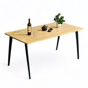 CBBA126 Classic and Modern Home <b>Dining</b> Set with 6 Comfortable Upholstered Chairs and Iron Legs European Style <b>Wood</b> Furniture - Product Image 2