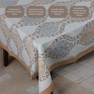 ผ้าปูโต๊ะพิมพ์ลายดอกไม้สไตล์อินเดีย6ที่นั่ง8ที่นั่งพิมพ์ลายดอกไม้ - Product Image 3