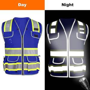Reflective Safety Vest High Visibility <b>Heavy</b> <b>Duty</b> Construction Vest with Padded Neck - Product Image 4